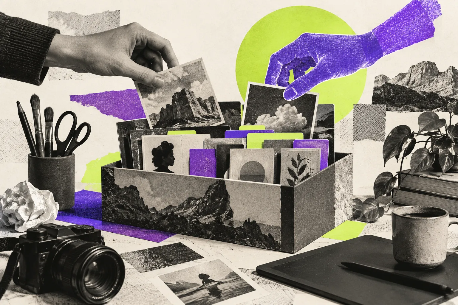 Editorial illustration for Claude connects to the creative workflow