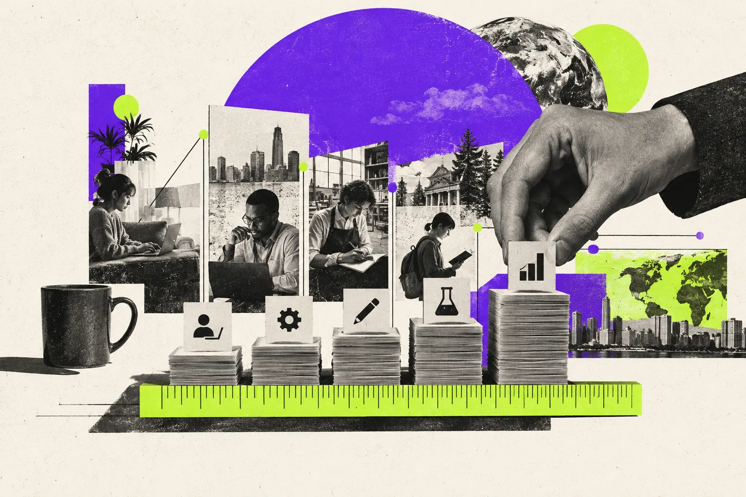 Editorial illustration for AI at work: measure tasks before predicting jobs