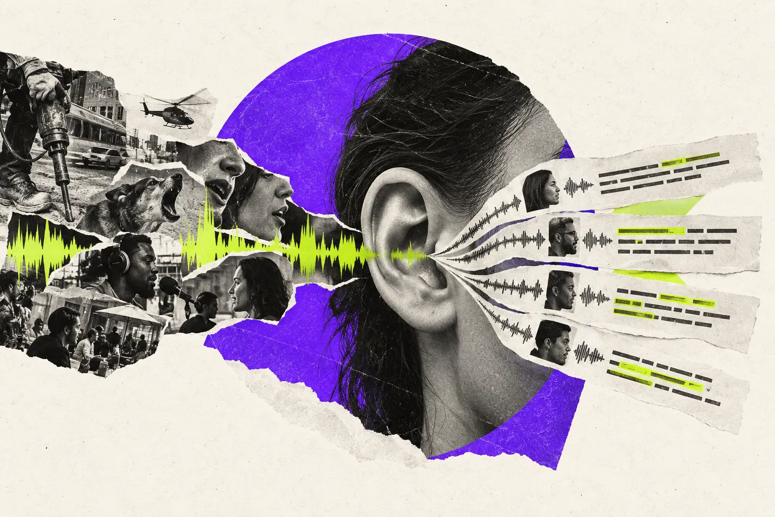 Editorial illustration for Grok Transcribe 2.0 targets difficult real-world audio