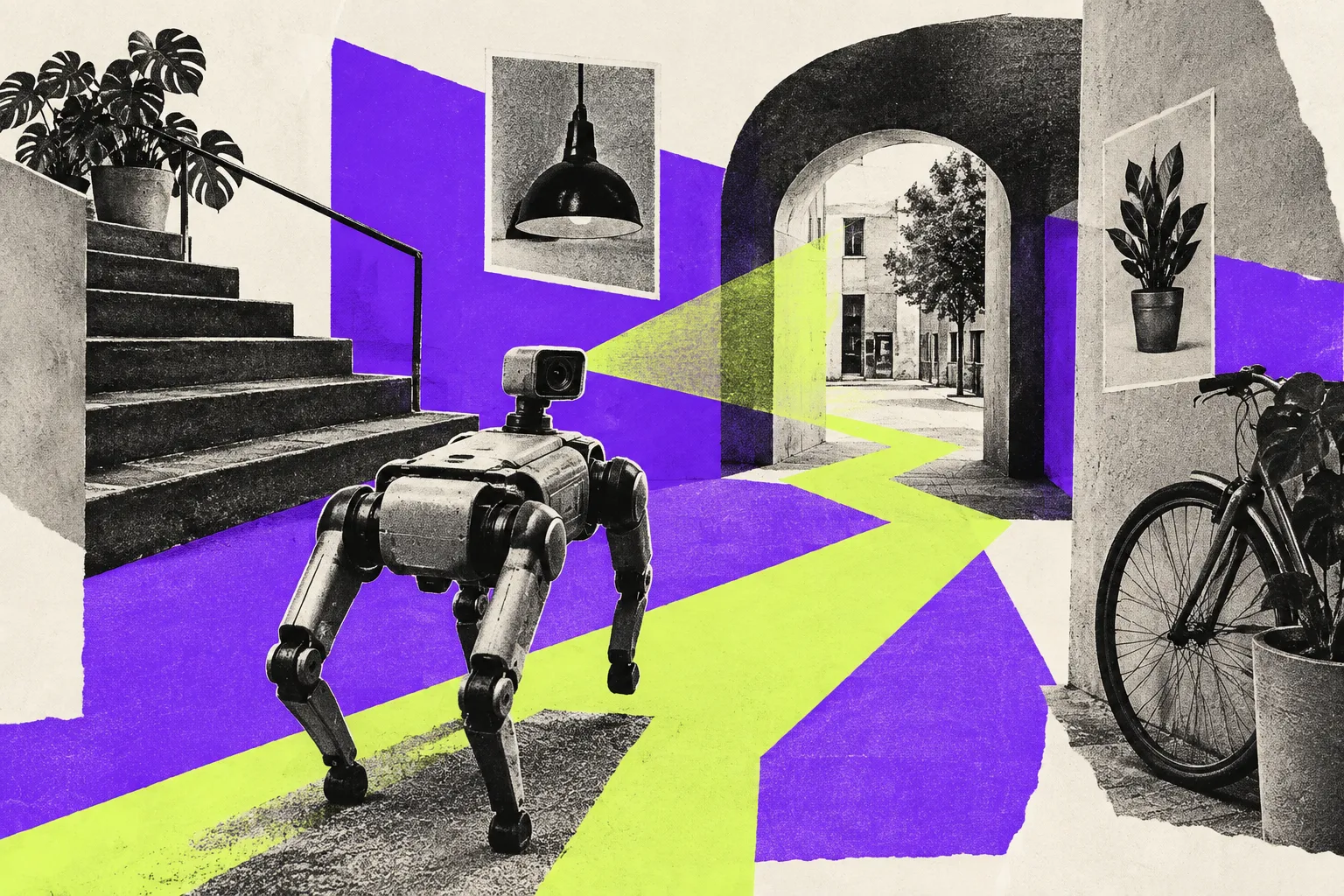 Editorial illustration for Robostral Navigate uses one camera to get around